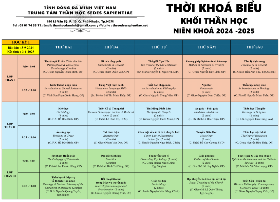 TRUNG TÂM THẦN HỌC SEDES SAPIENTIAE