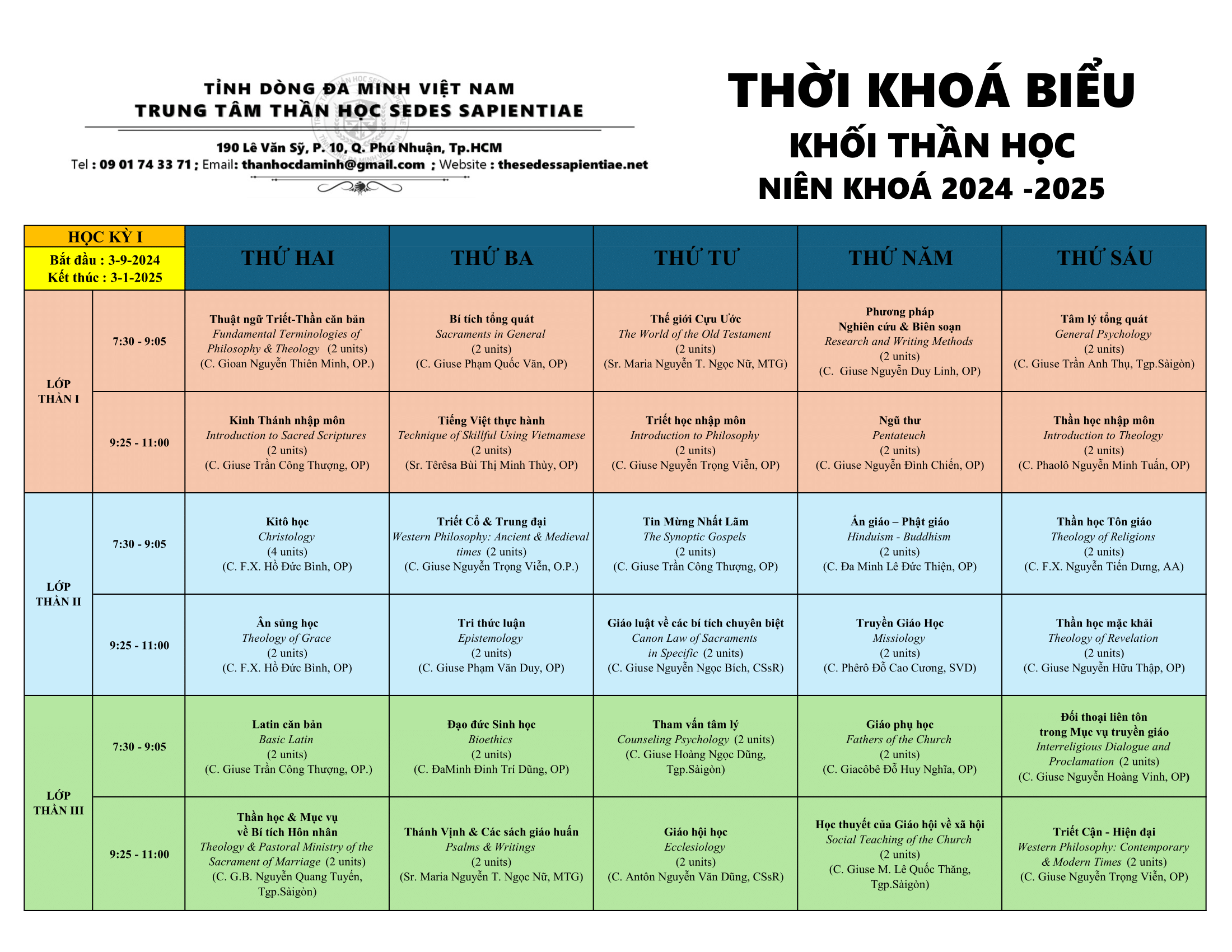 TRUNG TÂM THẦN HỌC SEDES SAPIENTIAE