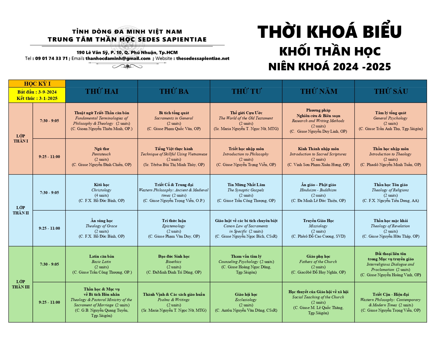 TRUNG TÂM THẦN HỌC SEDES SAPIENTIAE